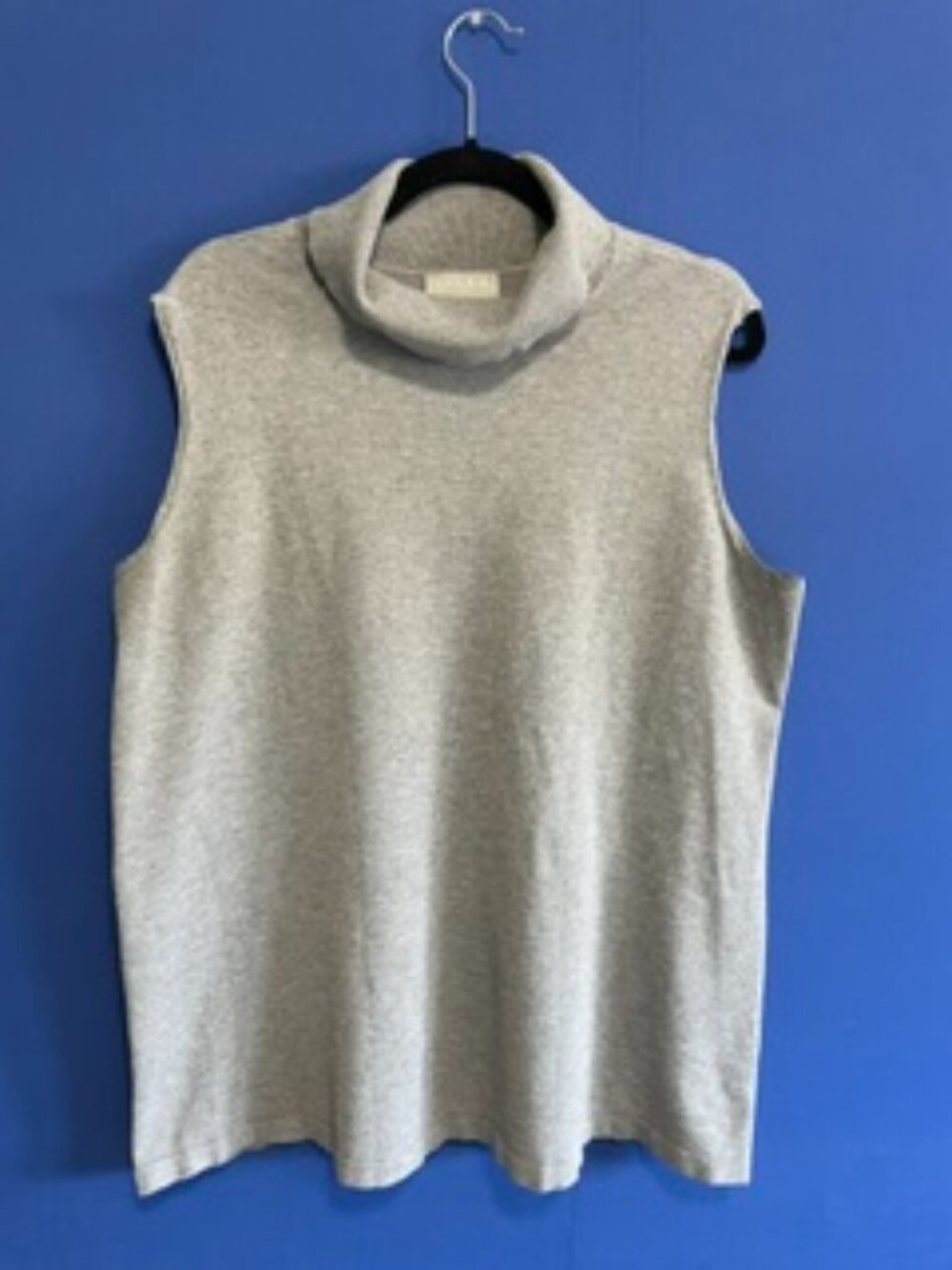 Laura Plus Grey Knit Turtleneck Sleeveless Shell - Size 2X
